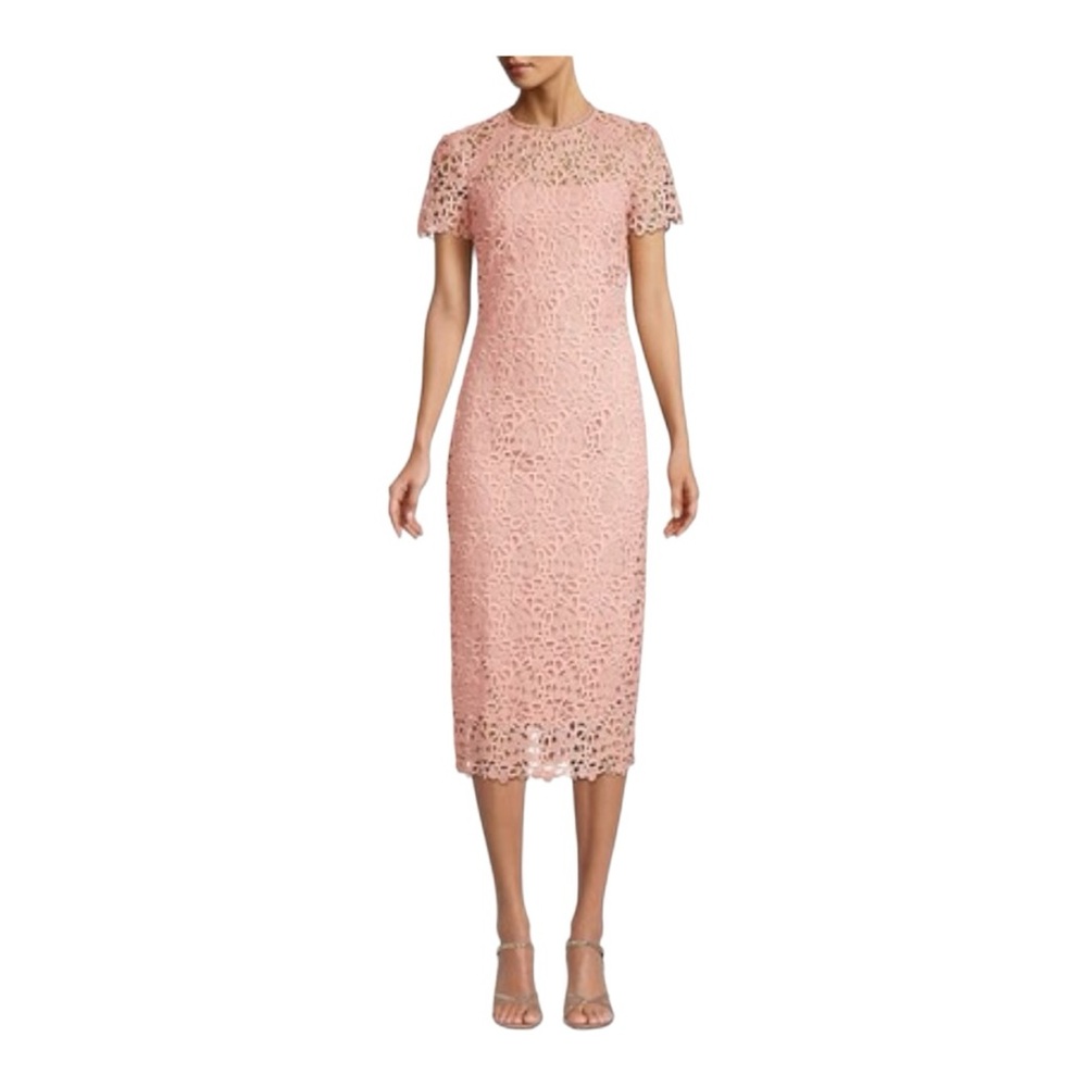 Shoshanna Kiriya Pink Blush Lace Sheath Dress Short Sleeve  8
Mother bride groom